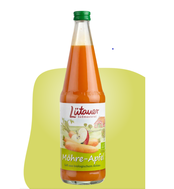 Lütauer Bio-Möhre-Apfel-Saft 6x0,7l Glas Mehrweg